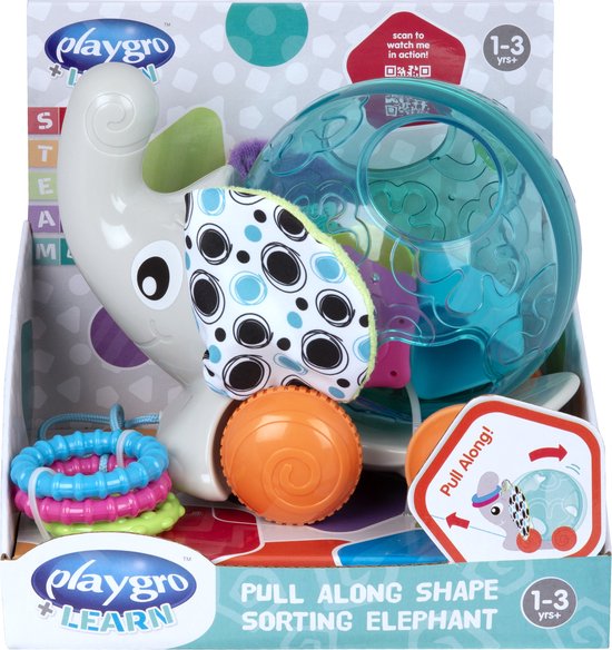 Playgro- Vormensorteer Trekolifant- Baby Speelgoed - Educatief baby speelgoed - Speelgoed Baby - Activity centre - Activiteiten speelgoed - Cadeau - stimuleert ontwikkeling van Merkloos