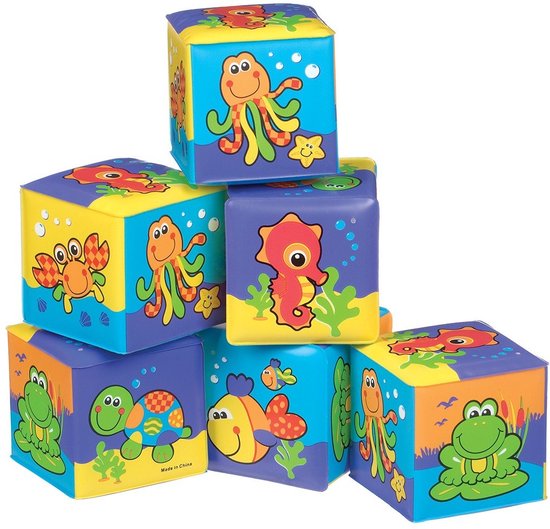 Playgro zachte blokken - Badspeelgoed - Badblokken - Set van 6 stuks van Playgro