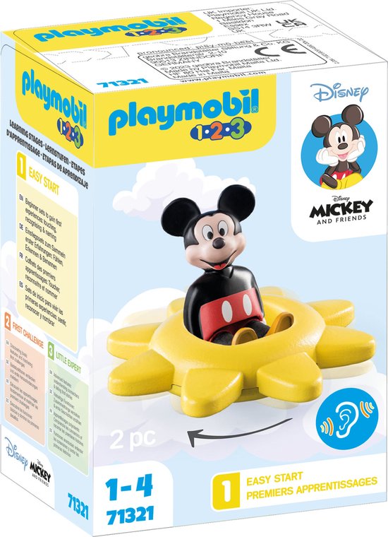 PLAYMOBIL 1.2.3 & Disney Mickey Mouse Draaiende zon - 71321 van Playmobil