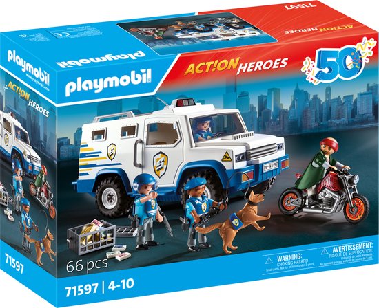 PLAYMOBIL Action Heroes 50YR Geldtransport - 71597 van Playmobil
