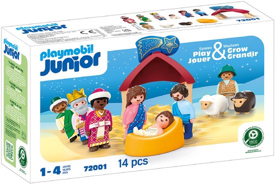Playmobil Junior 72001 Kerststal, Playmobil Junior, 14 onderdelen, vanaf 12 maanden van Playmobil