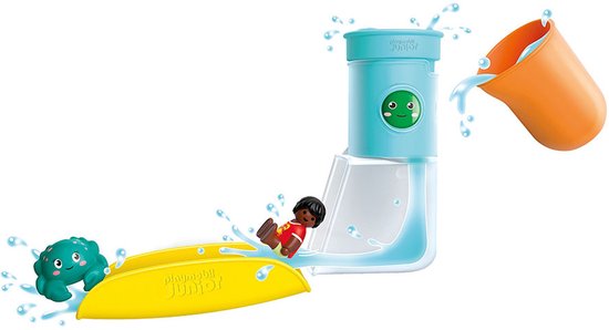 PLAYMOBIL | JUNIOR AQUA | Waterval Tank met Glijbaan | Waterspeelgoed vanaf 1 jaar | Cadeau voor Peuters | Duurzaam Badspeelgoed met Glijbaan en Waterval | 71775 van Playmobil