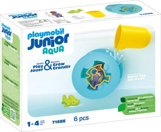 PLAYMOBIL Junior Aqua Waterwervelrad met babyhaai - 71688 van Playmobil