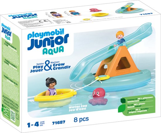 PLAYMOBIL Junior Aqua Zwemeiland met waterglijbaan - 71687 van Playmobil