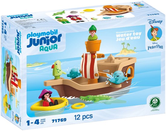PLAYMOBIL JUNIOR & Disney: Peter Pans spetterend piratenschip 71769 van Playmobil
