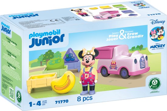 PLAYMOBIL PLAYMOBIL Junior & Disney JUNIOR & Disney: Minnie Mouse's fruit sorteer wagen 71770 van Playmobil