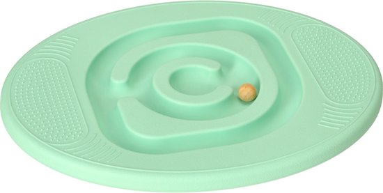 Playos® - Balansbord - Doolhof - met 5 Balletjes - Mint - tot 90 kg - Plastic - Antislip - 46.5 cm x 36.5 cm - Kinderen en Volwassenen - Wiebelbord Peuters - Balanceerbord - Balance Board - Montessori Speelgoed