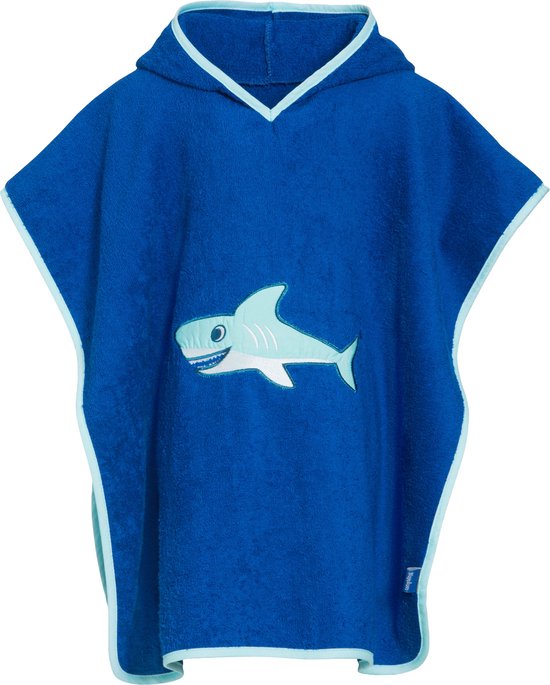 Playshoes - Badcape met capuchon - Haaien - maat L (4-10yrs) van Playshoes.