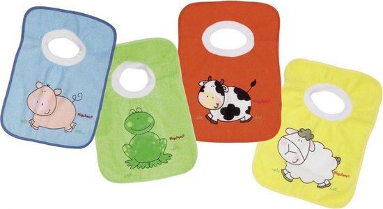 Playshoes - Vier pak slabbetjes voor kinderen - Orgineel - Onesize - maat Onesize van playshoes
