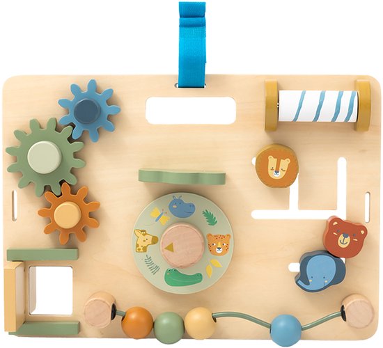 Playwood Houten Activiteitenbord box speelbord Safari 29,7 x 21 x 4,2 cm van PlayWood