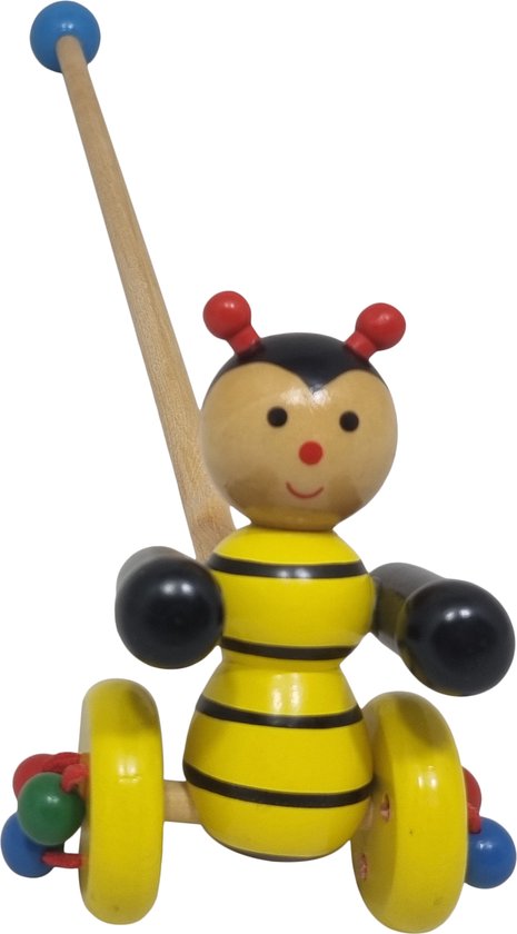Playwood Houten duwstok bij loopstok duwfiguur van Merkloos