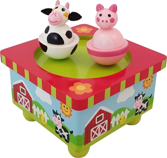 Playwood - Houten muziekdoos dansende boerderijdieren van Playwood