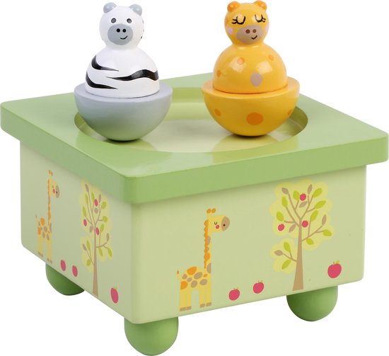 Playwood houten muziekdoos dansende giraffe en zebra 4187 van Playwood