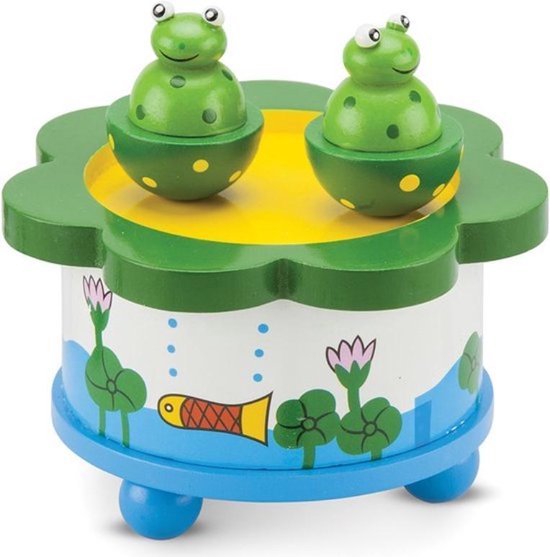 Playwood - Houten muziekdoos dansende kikkertjes van Playwood
