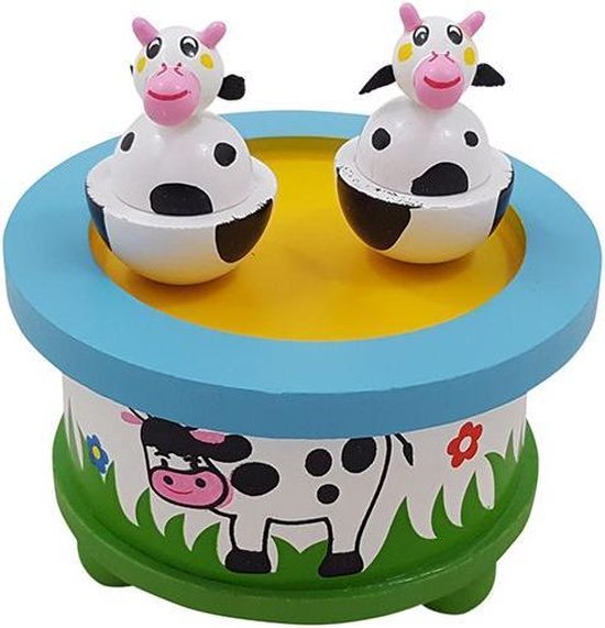 Playwood_ houten muziekdoos dansende koe van Playwood