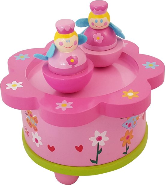 Playwood - Houten muziekdoos dansende prinsesjes roze van Playwood