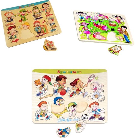 Playwood Knop puzzel sport-dreamjob-big surprise u krijgt 3 assorti geleverd van PlayWood