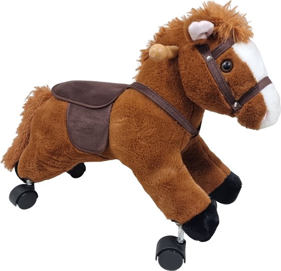 Playwood - Looppaard met zwenkwielen met geluid - loopauto rijdend paard 25 x 50 x57 cm zithoogte 34 cm van PlayWood