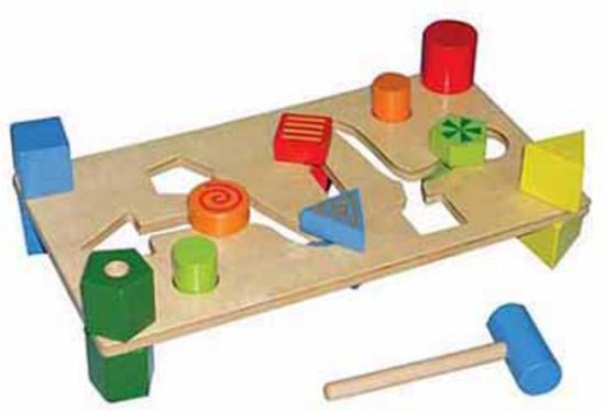 Playwood Motoriek Activiteiten bankje en schuif puzzel vormen van Playwood