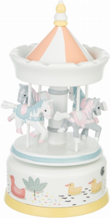 Playwood Muziekdoos Carrousel Pastel met Circus paardje XL van PlayWood