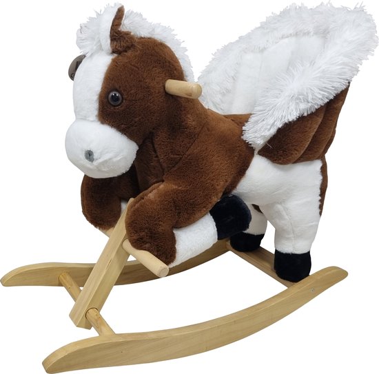 Playwood pluche Hobbelpaard steigerend schommelpaard met geluid van PlayWood