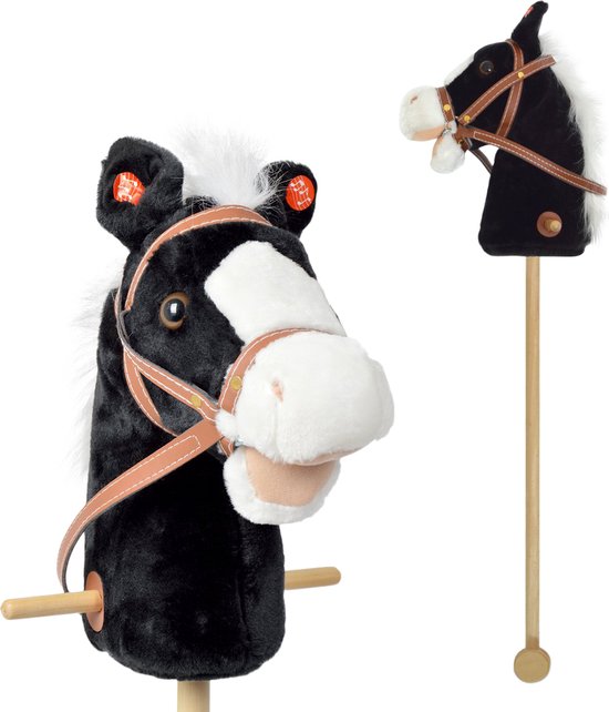 Playwood - Stokpaard met geluid zwart met witte manen van PlayWood
