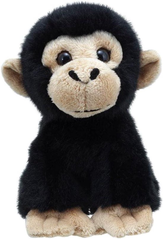 Pluche Aap - Knuffel Aap - Meenemen op avontuur - Hoge standaard afwerking - 15 cm - Zwart