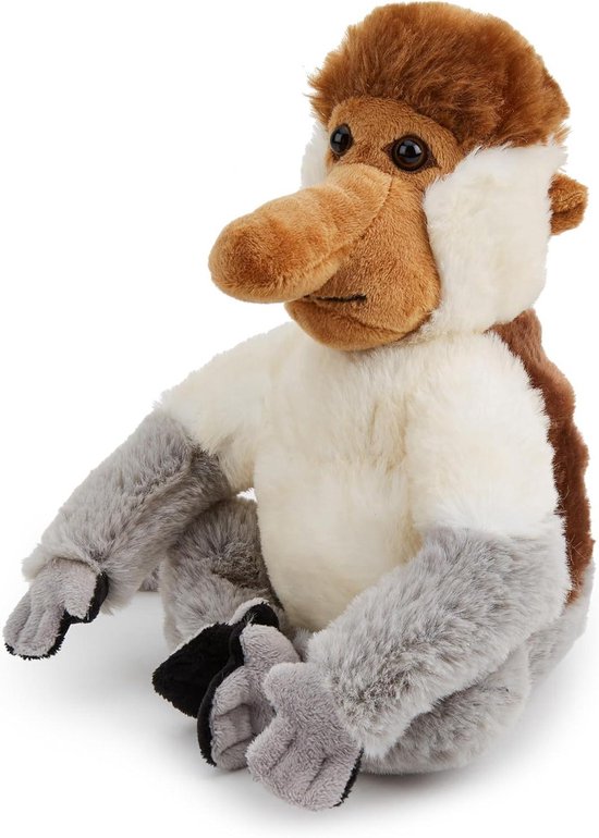 Pluche aap - Knuffeldier jungle - Spelen en knuffelen - Gemaakt van gerecycled materiaal - 25 cm - Bruin