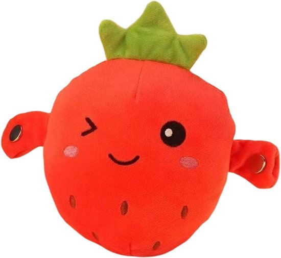 Pluche Aardbei Knuffel - Interactieve Knuffelpop - Ouder-kind Binding - Zelf Melodie Creëren - 22 cm - Rood