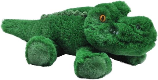 Pluche Alligator - Knutseldier Gevuld - Baby Kamerdecoratie - Gemaakt van gerecyclede materialen - 20 cm - Groen