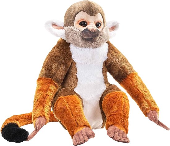 Pluche Apenkop - Knuffel Aap Zacht Speelgoed - Kinderen Leren - Gevuld Met Gerecyclede Flessen - Normale maat - Multicolor