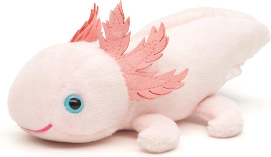 Pluche Axolotl - Knuffeldier Waterdier - Decoratie en Spel - Met magneet - 15 cm - Roze