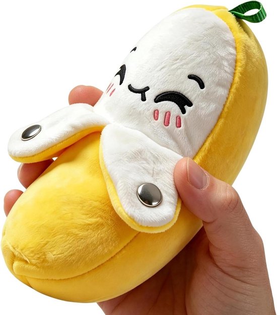 Pluche Banaan Knuffel - Zacht Fruit Speelgoed - Sensorisch Spel - Interactieve Muziek - 17 x 8 x 7 cm