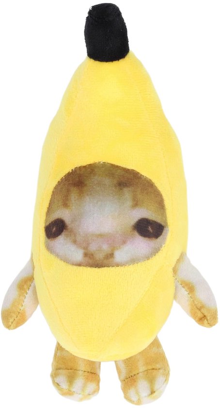 Pluche Bananenkat - Zacht En Multifunctioneel Speelgoed - 30 cm van Merkloos