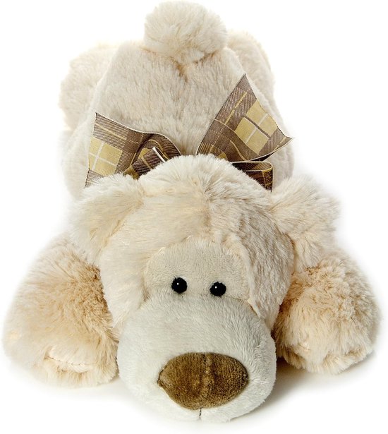 Pluche Beer - Knuffel Speelgoed - Baby Kamer Decoratie - Super Zacht Materiaal - 38cm Lengte - Wit van Merkloos