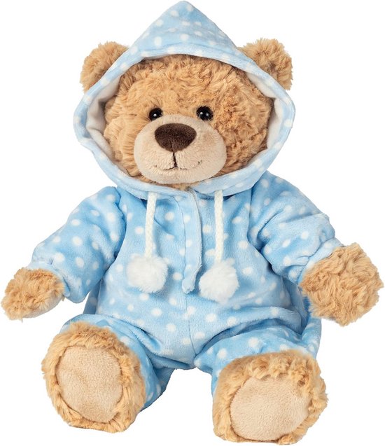 Pluche Beer - Knuffelbeest - Slapen - Uitneembare Pyjama - 30 cm - Blauw