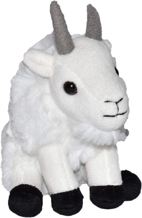Pluche Berggeit - Knuffeldier Geit - Knuffelen en Spelen - Realistisch Ontwerp - 15 cm - Meerkleurig