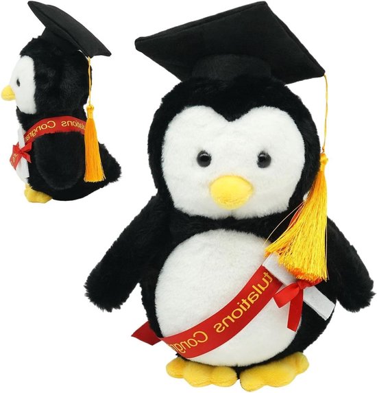 Pluche dier - Afstudeer pop - Diploma viering - Zachte metgezel - 20 x 12 x 10 cm - Uniek kenmerk