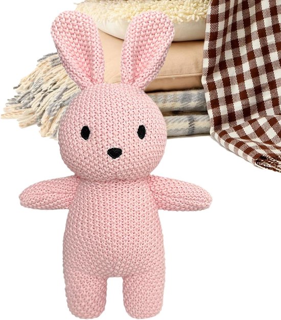 Pluche dier - Gehaakte pop - Decoratie en spel - Geborduurde ogen - 22 cm hoogte - Multicolor