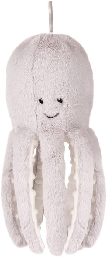 Pluche dier hartslag - Zacht knuffeltje - Baby helpen slapen - Rustgevend wit geluid - 13x13x30 cm - Grijs