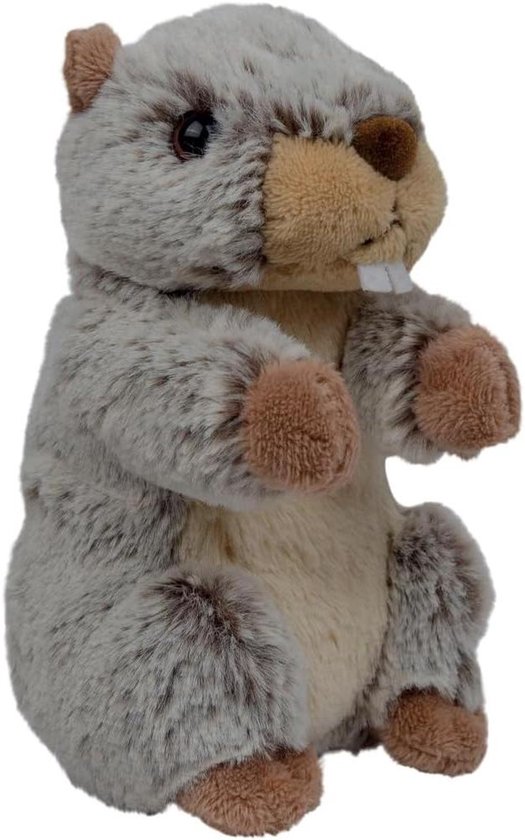 Pluche Dier - Knuffel Marmot - Spelen en Knuffelen - Hoge Kwaliteit Pluche - 13 cm - Donkerbruin