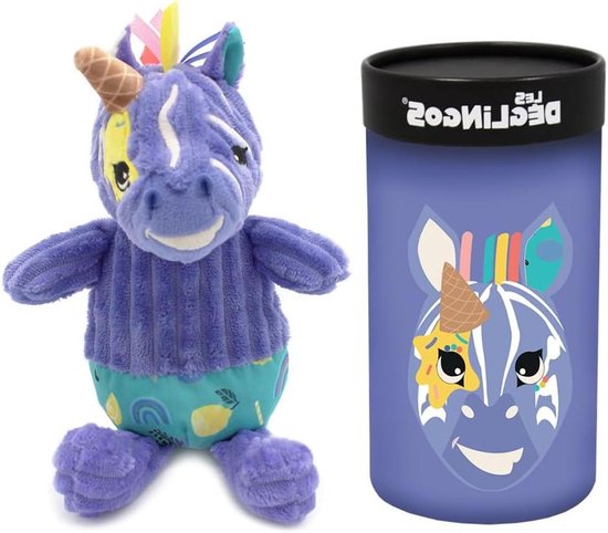 Pluche Dier - Knuffel Zebra - Knuffelen en Slapen - Ultra Zacht Pluche - 15 cm Zittend - Paars