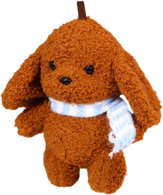 Pluche Dier Sleutelhanger - Knuffel Met Geluid - Zintuiglijk Spel - Piano Beat Gevoelig - 16x8x5 cm - Pup