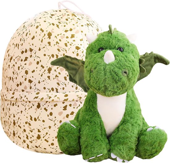 Pluche Dinosaurus in Ei Knuffel - Zacht Dino Ei Kussen voor Kinderen