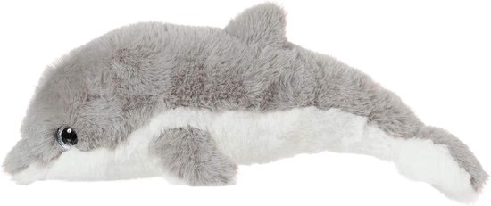 Pluche Dolfijn - Knuffeldier Speelgoed - Kinderen Knuffelen - Handgemaakt Materiaal - 30 cm - Grijs