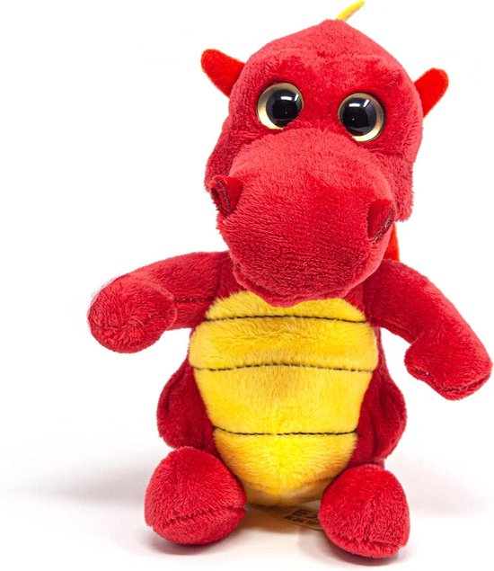 Pluche draak - Knuffel speelgoed - Spelen en decoratie - Wasbaar materiaal - 16 cm - Rood