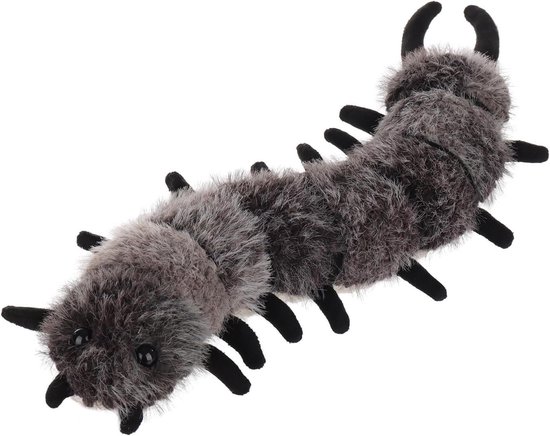 Pluche Duizendpoot - Knuffeldier Insect - Spelen en Knuffelen - Zachte Hoogwaardige Materialen - 35 cm - Zwart