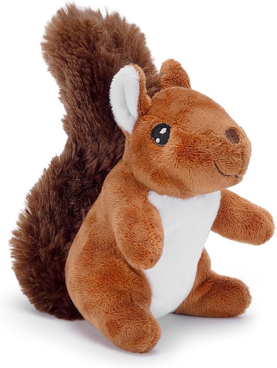 Pluche Eekhoorn - Knuffelbeest - Knuffelen en Spelen - Gemaakt van gerecycled materiaal - 15 cm - Eekhoornkleur