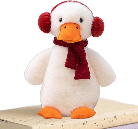 Pluche Eend Knuffel - Eendenfiguur Knuffeldier - Decoratie en Troost - Ultra Zacht Pluche - 28 cm