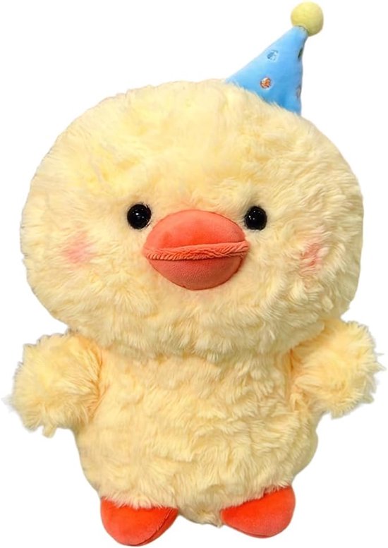 Pluche Eend - Knuffeldier Gans - Kinderkamer Decoratie - Unieke Vormgeving - 25 cm Hoogte - Geel